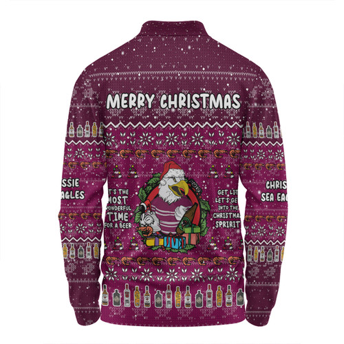 Manly Warringah Sea Eagles Christmas Custom Long Sleeve Polo Shirt - Chrissie Spirit Long Sleeve Polo Shirt Manly Warringah Sea Eagles Christmas Custom Long Sleeve Polo Shirt - Chrissie Spirit Long Sleeve Polo Shirt