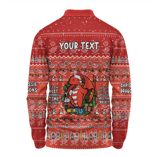 St. George Illawarra Dragons Christmas Custom Long Sleeve Polo Shirt - Chrissie Spirit Long Sleeve Polo Shirt St. George Illawarra Dragons Christmas Custom Long Sleeve Polo Shirt - Chrissie Spirit Long Sleeve Polo Shirt