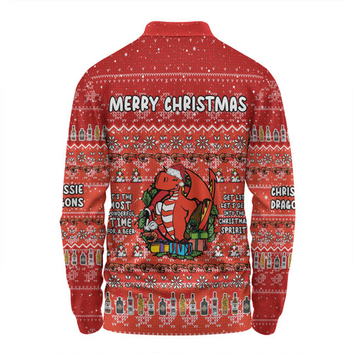 St. George Illawarra Dragons Christmas Custom Long Sleeve Polo Shirt - Chrissie Spirit Long Sleeve Polo Shirt St. George Illawarra Dragons Christmas Custom Long Sleeve Polo Shirt - Chrissie Spirit Long Sleeve Polo Shirt