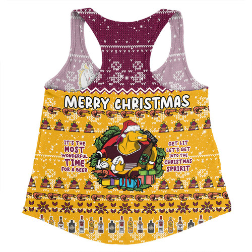 Brisbane Broncos Christmas Custom Women Racerback Singlet - Chrissie Spirit Women Racerback Singlet Brisbane Broncos Christmas Custom Women Racerback Singlet - Chrissie Spirit Women Racerback Singlet