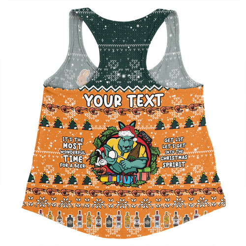 Australia Wallabies Christmas Custom Women Racerback Singlet - Chrissie Spirit Women Racerback Singlet Australia Wallabies Christmas Custom Women Racerback Singlet - Chrissie Spirit Women Racerback Singlet