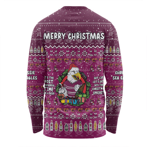 Manly Warringah Sea Eagles Christmas Custom Long Sleeve T-shirt - Chrissie Spirit Long Sleeve T-shirt Manly Warringah Sea Eagles Christmas Custom Long Sleeve T-shirt - Chrissie Spirit Long Sleeve T-shirt