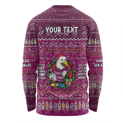 Manly Warringah Sea Eagles Christmas Custom Long Sleeve T-shirt - Chrissie Spirit Long Sleeve T-shirt Manly Warringah Sea Eagles Christmas Custom Long Sleeve T-shirt - Chrissie Spirit Long Sleeve T-shirt