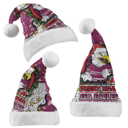 Manly Warringah Sea Eagles Christmas Hat - Merry Christmas Our Beloved Team With Aboriginal Dot Art Pattern Manly Warringah Sea Eagles Christmas Hat - Merry Christmas Our Beloved Team With Aboriginal Dot Art Pattern