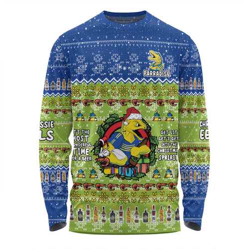 Parramatta Eels Christmas Custom Long Sleeve T-shirt - Chrissie Spirit Long Sleeve T-shirt