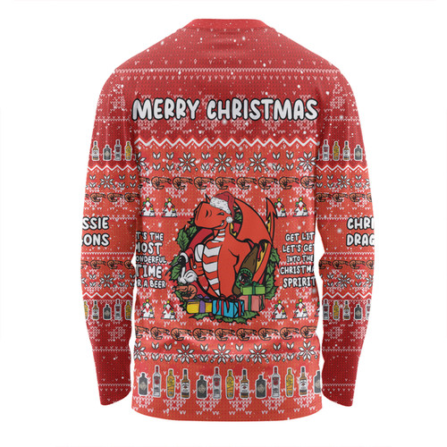St. George Illawarra Dragons Christmas Custom Long Sleeve T-shirt - Chrissie Spirit Long Sleeve T-shirt St. George Illawarra Dragons Christmas Custom Long Sleeve T-shirt - Chrissie Spirit Long Sleeve T-shirt