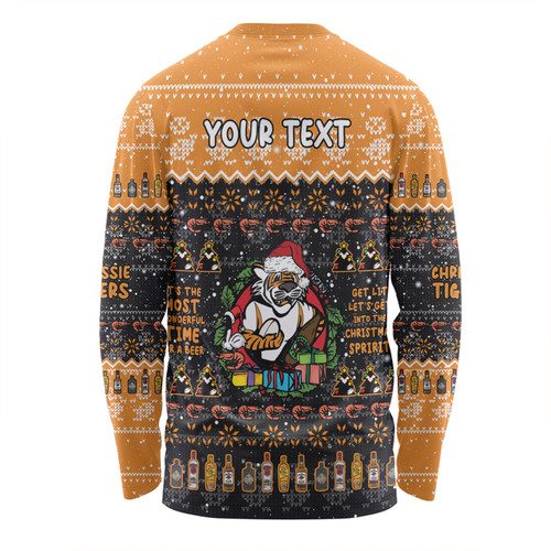 Wests Tigers Christmas Custom Long Sleeve T-shirt - Chrissie Spirit Long Sleeve T-shirt Wests Tigers Christmas Custom Long Sleeve T-shirt - Chrissie Spirit Long Sleeve T-shirt
