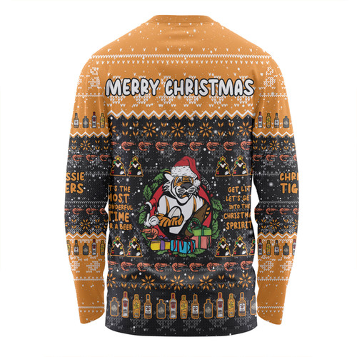 Wests Tigers Christmas Custom Long Sleeve T-shirt - Chrissie Spirit Long Sleeve T-shirt Wests Tigers Christmas Custom Long Sleeve T-shirt - Chrissie Spirit Long Sleeve T-shirt