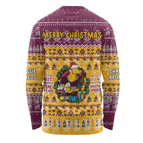 Brisbane Broncos Christmas Custom Long Sleeve T-shirt - Chrissie Spirit Long Sleeve T-shirt Brisbane Broncos Christmas Custom Long Sleeve T-shirt - Chrissie Spirit Long Sleeve T-shirt