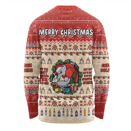 Redcliffe Dolphins Christmas Custom Long Sleeve T-shirt - Chrissie Spirit Long Sleeve T-shirt Redcliffe Dolphins Christmas Custom Long Sleeve T-shirt - Chrissie Spirit Long Sleeve T-shirt