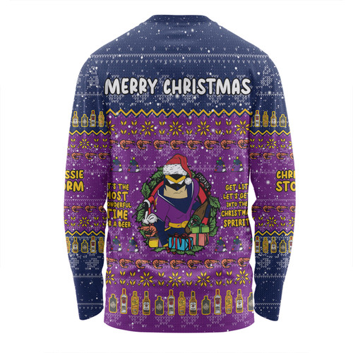Melbourne Storm Christmas Custom Long Sleeve T-shirt - Chrissie Spirit Long Sleeve T-shirt Melbourne Storm Christmas Custom Long Sleeve T-shirt - Chrissie Spirit Long Sleeve T-shirt