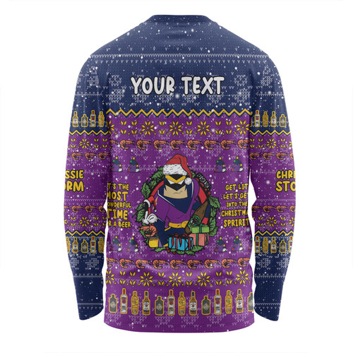 Melbourne Storm Christmas Custom Long Sleeve T-shirt - Chrissie Spirit Long Sleeve T-shirt Melbourne Storm Christmas Custom Long Sleeve T-shirt - Chrissie Spirit Long Sleeve T-shirt
