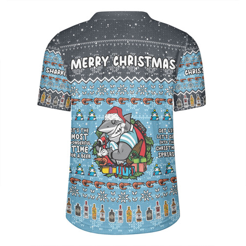 Cronulla-Sutherland Sharks Christmas Custom Rugby Jersey - Chrissie Spirit Rugby Jersey Cronulla-Sutherland Sharks Christmas Custom Rugby Jersey - Chrissie Spirit Rugby Jersey