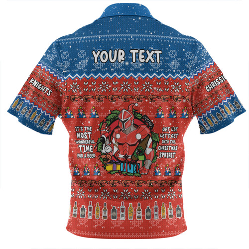 Newcastle Knights Christmas Custom Zip Polo Shirt - Chrissie Spirit Zip Polo Shirt Newcastle Knights Christmas Custom Zip Polo Shirt - Chrissie Spirit Zip Polo Shirt