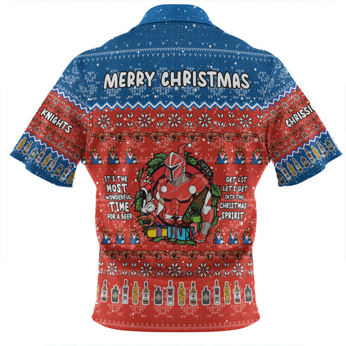 Newcastle Knights Christmas Custom Zip Polo Shirt - Chrissie Spirit Zip Polo Shirt Newcastle Knights Christmas Custom Zip Polo Shirt - Chrissie Spirit Zip Polo Shirt