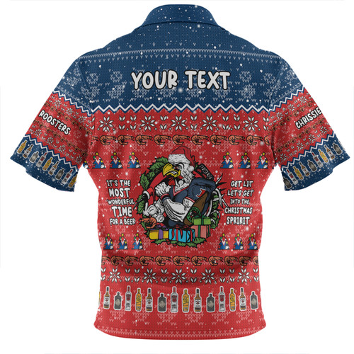 Sydney Roosters Christmas Custom Zip Polo Shirt - Chrissie Spirit Zip Polo Shirt Sydney Roosters Christmas Custom Zip Polo Shirt - Chrissie Spirit Zip Polo Shirt