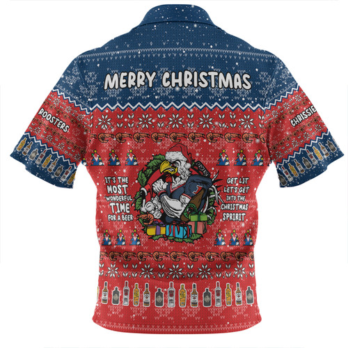 Sydney Roosters Christmas Custom Zip Polo Shirt - Chrissie Spirit Zip Polo Shirt Sydney Roosters Christmas Custom Zip Polo Shirt - Chrissie Spirit Zip Polo Shirt