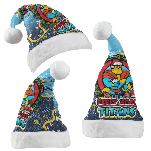 Gold Coast Titans Christmas Hat - Merry Christmas Our Beloved Team With Aboriginal Dot Art Pattern Gold Coast Titans Christmas Hat - Merry Christmas Our Beloved Team With Aboriginal Dot Art Pattern