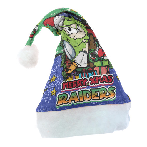 Canberra Raiders Christmas Hat - Merry Christmas Our Beloved Team With Aboriginal Dot Art Pattern