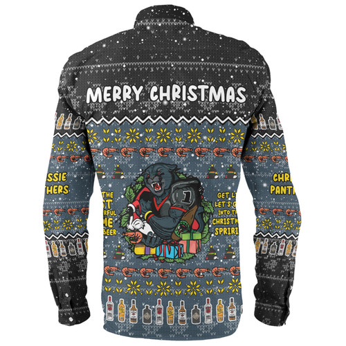 Penrith Panthers Christmas Custom Long Sleeve Shirt - Chrissie Spirit Black Long Sleeve Shirt Penrith Panthers Christmas Custom Long Sleeve Shirt - Chrissie Spirit Black Long Sleeve Shirt