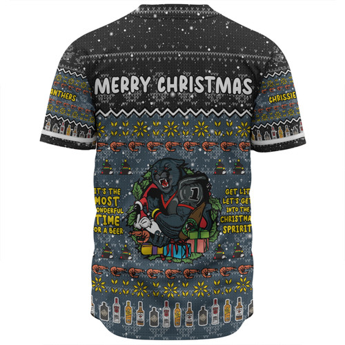 Penrith Panthers Christmas Custom Baseball Shirt - Chrissie Spirit Black Baseball Shirt Penrith Panthers Christmas Custom Baseball Shirt - Chrissie Spirit Black Baseball Shirt
