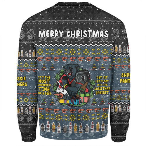 Penrith Panthers Christmas Custom Sweatshirt - Chrissie Spirit Black Sweatshirt Penrith Panthers Christmas Custom Sweatshirt - Chrissie Spirit Black Sweatshirt
