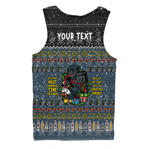 Penrith Panthers Christmas Custom Men Singlet - Chrissie Spirit Black Men Singlet Penrith Panthers Christmas Custom Men Singlet - Chrissie Spirit Black Men Singlet