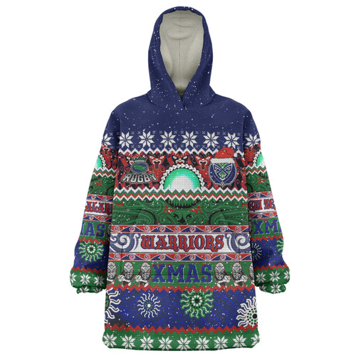 New Zealand Warriors Christmas Maori Custom Snug Hoodie - Indigenous Knitted Ugly Xmas Style Snug Hoodie