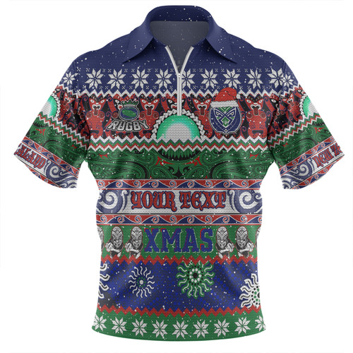 New Zealand Warriors Christmas Maori Custom Zip Polo Shirt - Indigenous Knitted Ugly Xmas Style Zip Polo Shirt New Zealand Warriors Christmas Maori Custom Zip Polo Shirt - Indigenous Knitted Ugly Xmas Style Zip Polo Shirt