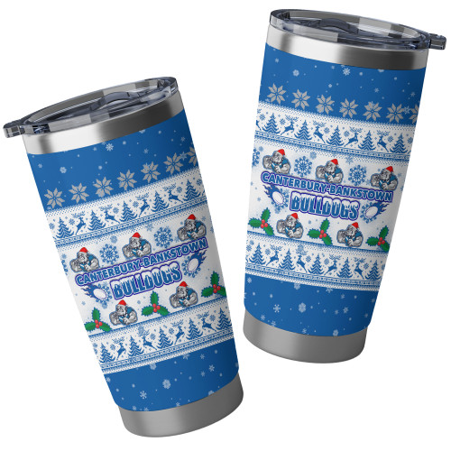 Canterbury-Bankstown Bulldogs Tumbler - Special Ugly Christmas Canterbury-Bankstown Bulldogs Tumbler - Special Ugly Christmas