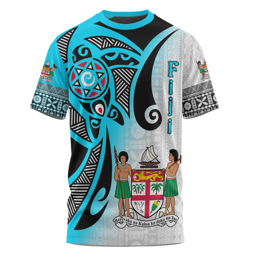 Australia  South Sea Islanders T-shirt - Fiji With Polynesian Tapa Patterns And Coat Of Arms Symbol T-shirt