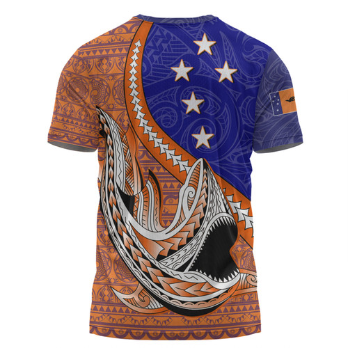 Australia  South Sea Islanders T-shirt - New Ireland Flag With Polynesian Shark Pattern T-shirt Australia  South Sea Islanders T-shirt - New Ireland Flag With Polynesian Shark Pattern T-shirt