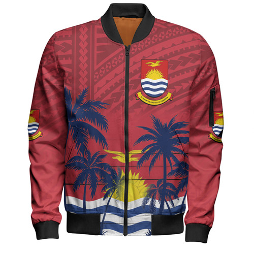 Australia  South Sea Islanders Bomber Jacket - Gilbert Islands In Polynesian Pattern With Coconut Trees Bomber Jacket