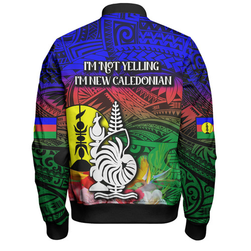 Australia  South Sea Islanders Bomber Jacket - I'm New Caledonian In Polynesian Style With Tropical Hibiscus Flowers Bomber Jacket Australia  South Sea Islanders Bomber Jacket - I'm New Caledonian In Polynesian Style With Tropical Hibiscus Flowers Bomber Jacket