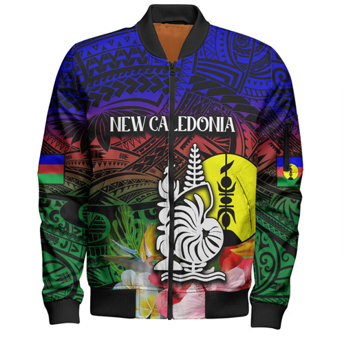 Australia  South Sea Islanders Bomber Jacket - I'm New Caledonian In Polynesian Style With Tropical Hibiscus Flowers Bomber Jacket