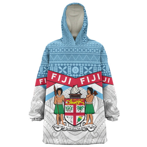 Australia South Sea Islanders Snug Hoodie - Fiji In Fijian Tapa Pattern Coat Of Arms Symbol Snug Hoodie