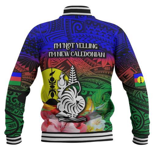 Australia  South Sea Islanders Baseball Jacket - I'm New Caledonian In Polynesian Style With Tropical Hibiscus Flowers Baseball Jacket Australia  South Sea Islanders Baseball Jacket - I'm New Caledonian In Polynesian Style With Tropical Hibiscus Flowers Baseball Jacket