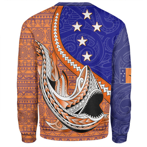 Australia  South Sea Islanders Sweatshirt - New Ireland Flag With Polynesian Shark Pattern Sweatshirt Australia  South Sea Islanders Sweatshirt - New Ireland Flag With Polynesian Shark Pattern Sweatshirt