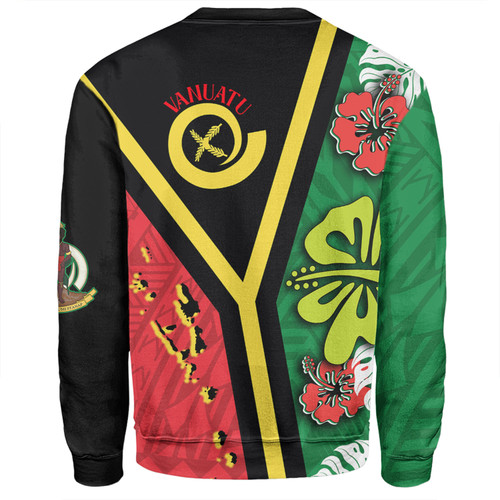 Australia  South Sea Islanders Sweatshirt - Vanuatu Flag With Habiscus Flowers Sweatshirt Australia  South Sea Islanders Sweatshirt - Vanuatu Flag With Habiscus Flowers Sweatshirt