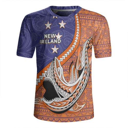 Australia  South Sea Islanders Rugby Jersey - New Ireland Flag With Polynesian Shark Pattern Rugby Jersey