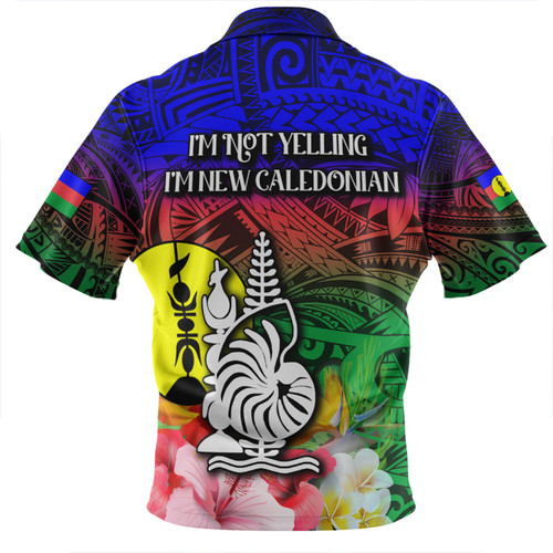 Australia  South Sea Islanders Zip Polo Shirt - I'm New Caledonian In Polynesian Style With Tropical Hibiscus Flowers Zip Polo Shirt Australia  South Sea Islanders Zip Polo Shirt - I'm New Caledonian In Polynesian Style With Tropical Hibiscus Flowers Zip Polo Shirt