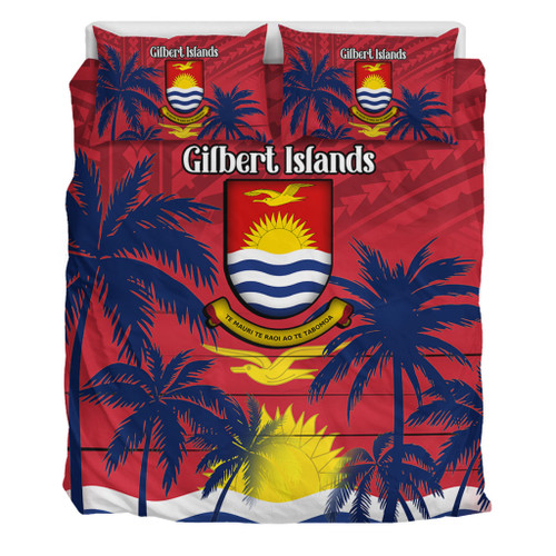 Australia  South Sea Islanders Bedding Set - Gilbert Islands In Polynesian Pattern With Coconut Trees Bedding Set Australia  South Sea Islanders Bedding Set - Gilbert Islands In Polynesian Pattern With Coconut Trees Bedding Set