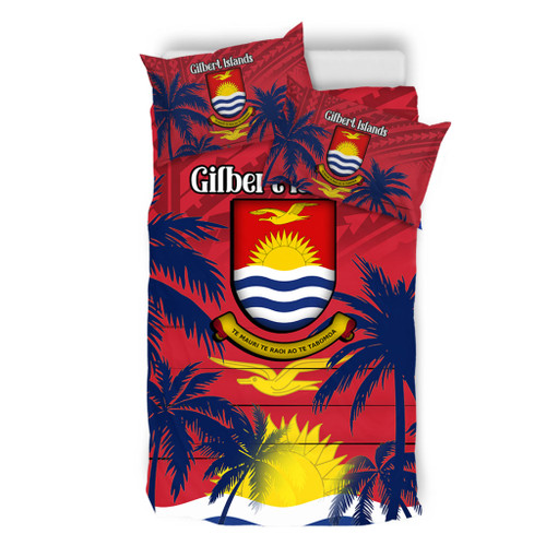 Australia  South Sea Islanders Bedding Set - Gilbert Islands In Polynesian Pattern With Coconut Trees Bedding Set Australia  South Sea Islanders Bedding Set - Gilbert Islands In Polynesian Pattern With Coconut Trees Bedding Set