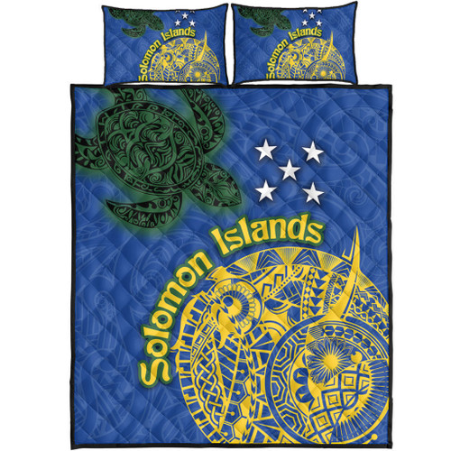 Australia  South Sea Islanders Quilt Bed Set - Proud To Be Solomon Islander In Polynesian Pattern Inspired Quilt Bed Set Australia  South Sea Islanders Quilt Bed Set - Proud To Be Solomon Islander In Polynesian Pattern Inspired Quilt Bed Set