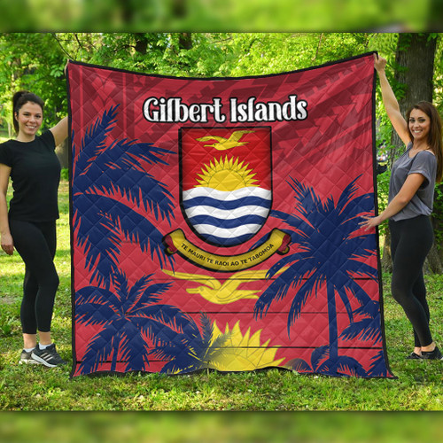 Australia  South Sea Islanders Quilt - Gilbert Islands In Polynesian Pattern With Coconut Trees Quilt Australia  South Sea Islanders Quilt - Gilbert Islands In Polynesian Pattern With Coconut Trees Quilt