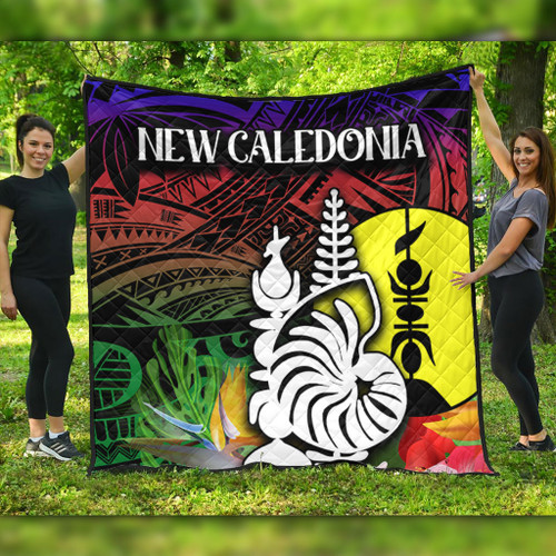 Australia  South Sea Islanders Quilt - I'm New Caledonian In Polynesian Style With Tropical Hibiscus Flowers Quilt Australia  South Sea Islanders Quilt - I'm New Caledonian In Polynesian Style With Tropical Hibiscus Flowers Quilt