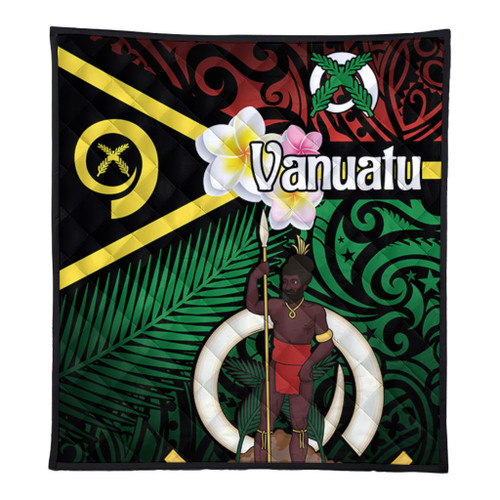 Australia  South Sea Islanders Quilt - Vanuatu Special Original Flag In Polynesian Style Quilt Australia  South Sea Islanders Quilt - Vanuatu Special Original Flag In Polynesian Style Quilt