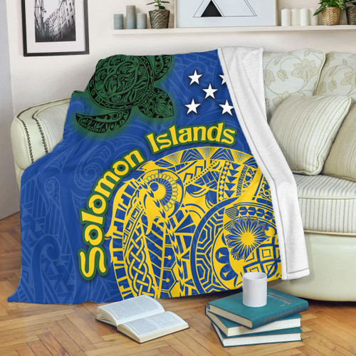 Australia  South Sea Islanders Blanket - Proud To Be Solomon Islander In Polynesian Pattern Inspired Blanket Australia  South Sea Islanders Blanket - Proud To Be Solomon Islander In Polynesian Pattern Inspired Blanket