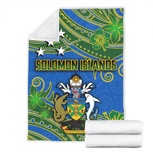 Australia  South Sea Islanders Blanket - Solomon Islands Symbol In Polynesian Patterns With Tropical Flowers Style Blanket Australia  South Sea Islanders Blanket - Solomon Islands Symbol In Polynesian Patterns With Tropical Flowers Style Blanket