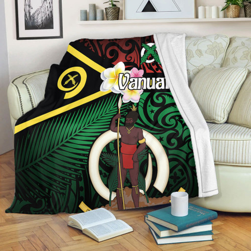 Australia  South Sea Islanders Blanket - Vanuatu Special Original Flag In Polynesian Style Blanket Australia  South Sea Islanders Blanket - Vanuatu Special Original Flag In Polynesian Style Blanket